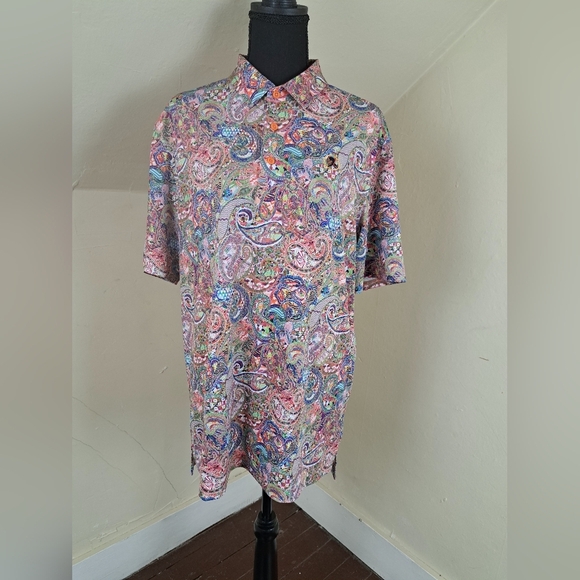 Robert Graham Men's Goldberg Short-Sleeve Knit Polo Paisley Size M - Picture 2 of 16